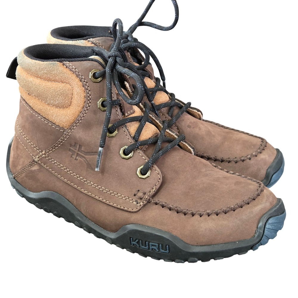 KURU Brown Leather Hiking Ankle Boots Womens 8.5 Medium Lace Up
